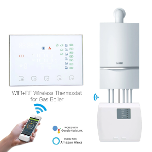 WiFi RF Термостат за газов бойлер или пелетна камина с безжично управление